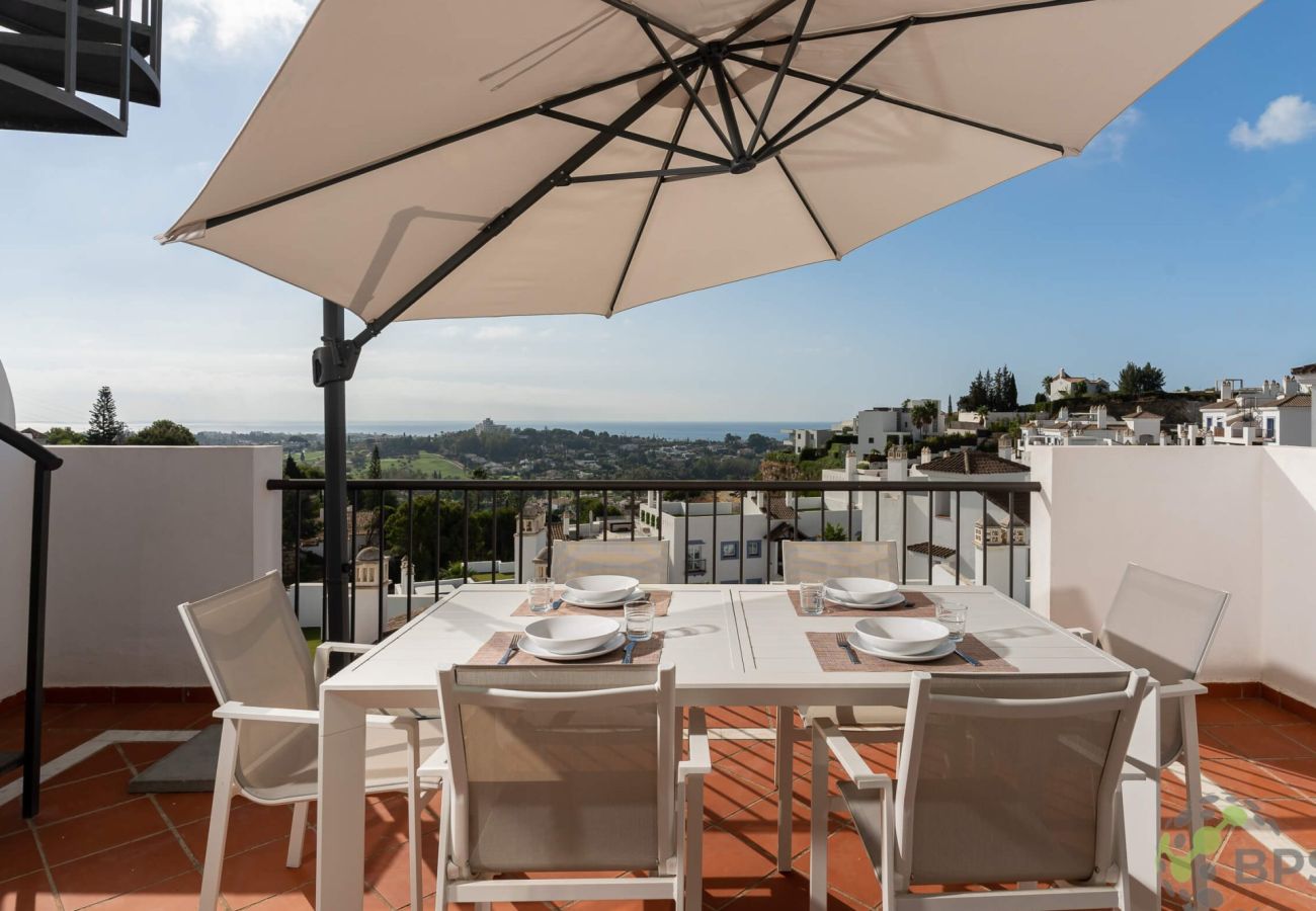 Ferienwohnung in Estepona - Paraiso Pueblo Penthouse 2452 Sea & Golf View